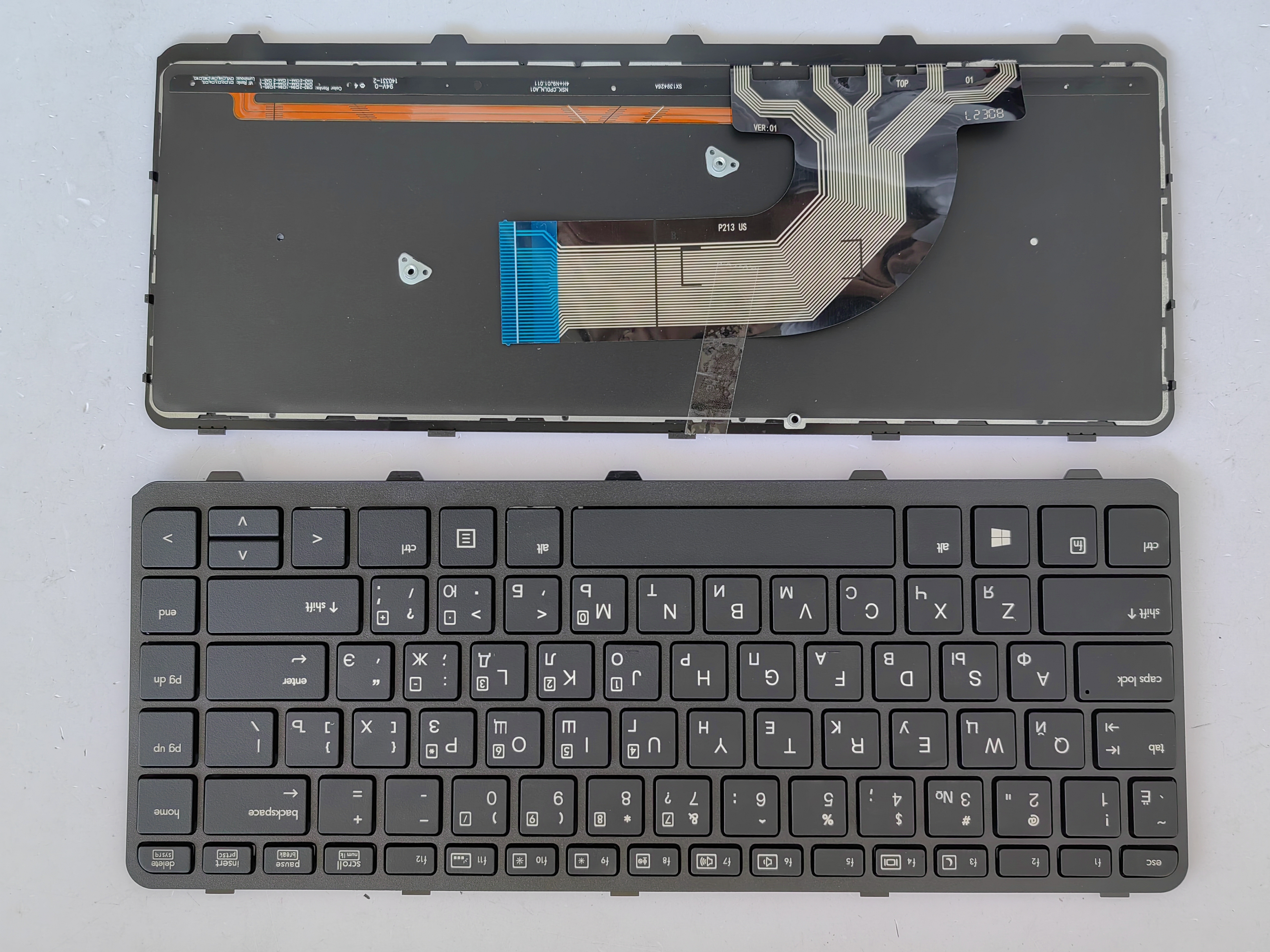 Picture of New Replacement Laptop Keyboard For HP 440G1/440G2/430G2/445G1/445G2 BLACK FRAME BLACK Backlit (OEM) RU Layout